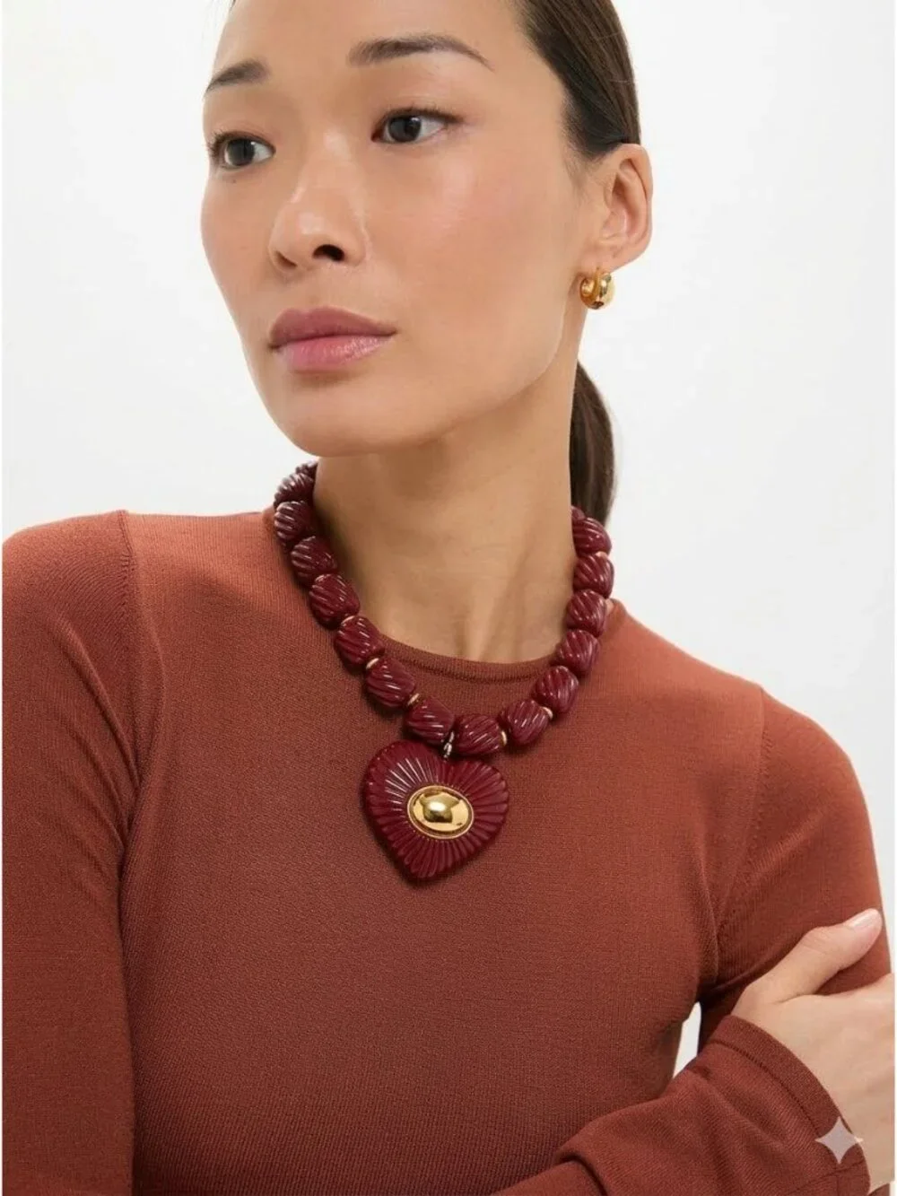 Julietta Lira Necklace in Burgundy One Size Womens Jewelry